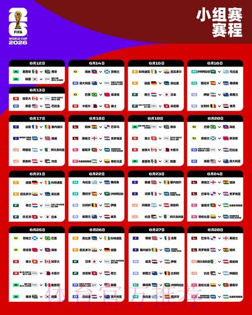 2026世界杯小组赛赛程入口 2026世界杯小组赛赛程入口